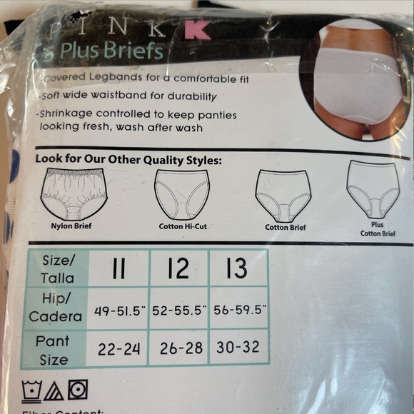 Kmart PINK Briefs Underwear Womens Plus Sz 13 Cotton 5 Pack Blue Purple Polka Do - Picture 9 of 14